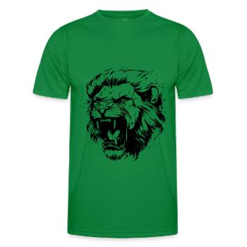 Lion Head - Men's Functional T-Shirt - kelly green - Front - AI Model Male 178 dark (178cm)
