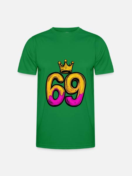 69 Zahl Krone - Männer Funktions-T-Shirt - Kelly Green