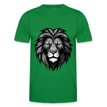 Lion Head - Men's Functional T-Shirt - kelly green - Front - AI Model Male 178 dark (178cm)