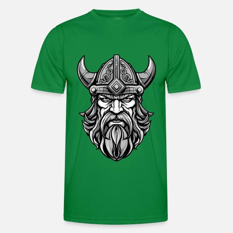Wikinger Kopf Krieger - Männer Funktions-T-Shirt - Kelly Green