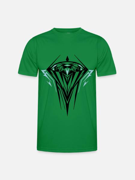 Diamond Jewel Gemstone - Men's Functional T-Shirt - kelly green