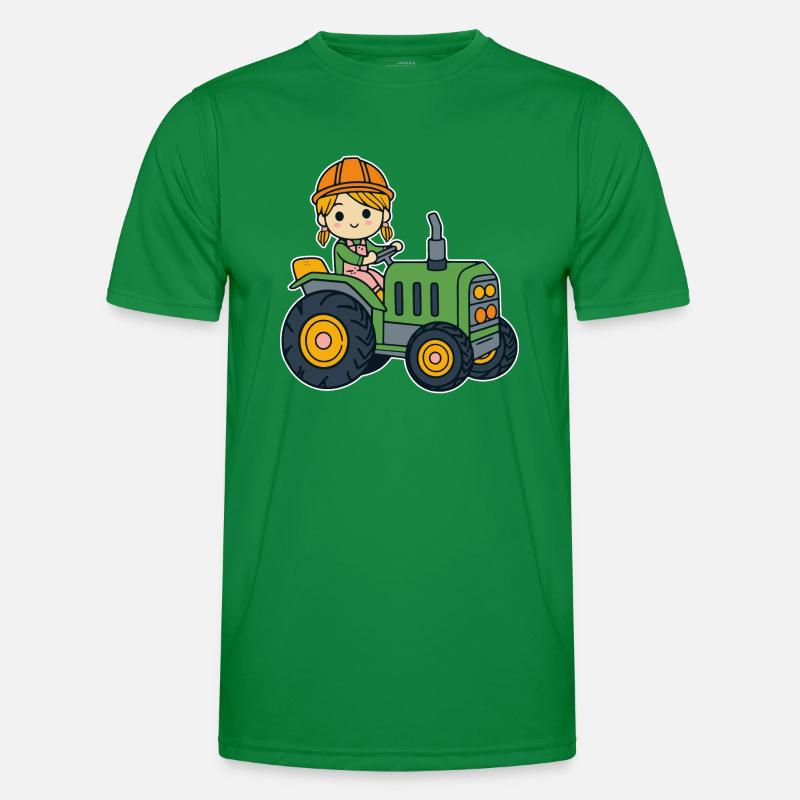 Mädchen mit Traktor Männer Funktions-T-Shirt