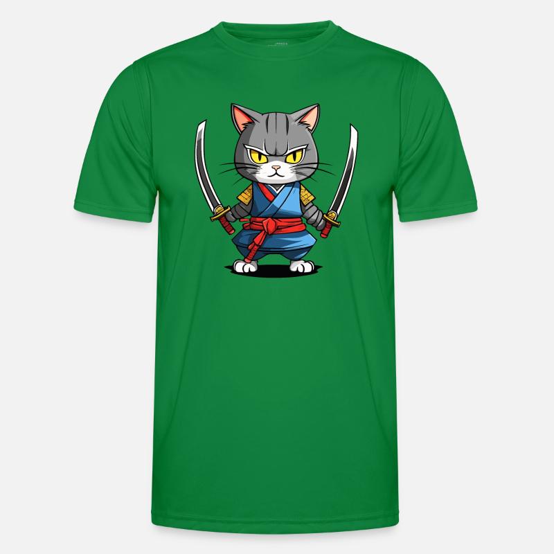 Chat samouraï #39 T-shirt sport Homme