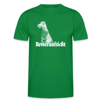 Revieraufsicht für Jäger + Jagd Deutsch Drahthaar - Männer Funktions-T-Shirt - Kelly Green - Vorne - AI Model Male 178 dark (178cm)