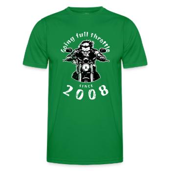 16. Geburtstag Going full throttle since 2008 - Men's Functional T-Shirt - kelly green - Front - AI Model Male 178 dark (178cm)