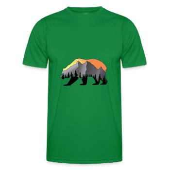 Ombre ours montagnes - T-shirt sport Homme - vert - Devant - AI Model Male 178 dark (178cm)