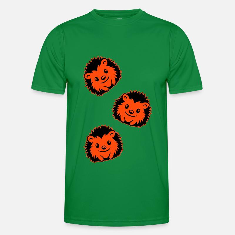 Hedgehog Comic Cute - Men's Functional T-Shirt - kelly green