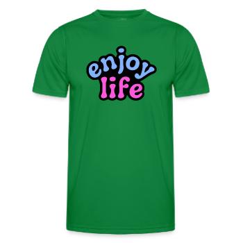 Enjoy Life - Men's Functional T-Shirt - kelly green - Front - AI Model Male 178 dark (178cm)