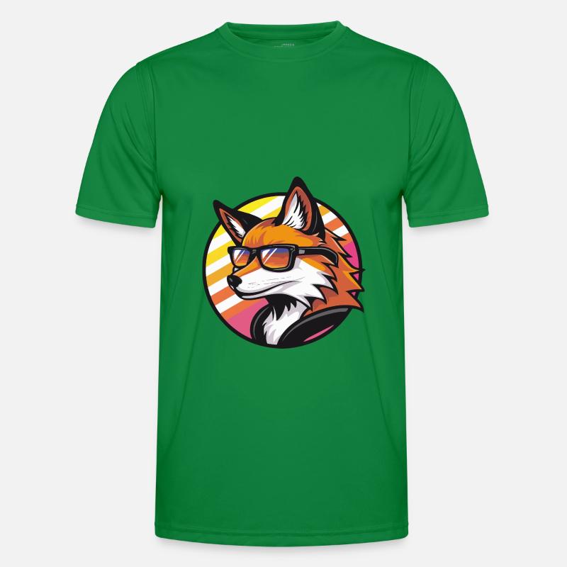 Fuchs Comic Cool Sommer - Männer Funktions-T-Shirt - Kelly Green