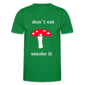 funny mushrooms, magic mushrooms - Men's Functional T-Shirt - kelly green - Front - AI Model Male 178 dark (178cm)