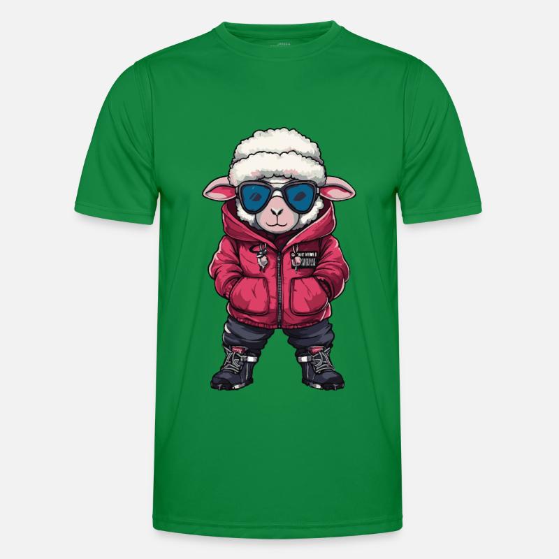 Sheep Cool Comic - Men's Functional T-Shirt - kelly green
