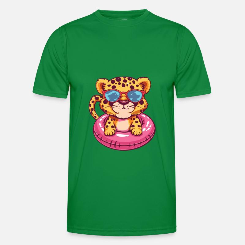 Leopard Comic Cool - Men's Functional T-Shirt - kelly green