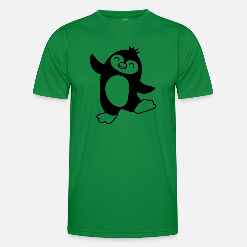 Cute happy penguin dancing - Men's Functional T-Shirt - kelly green