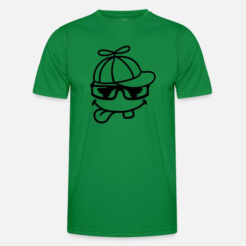 Face Comic Propeller Cap Wind Turbine - Men's Functional T-Shirt - kelly green