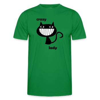 Crazy Cat Lady - Men's Functional T-Shirt - kelly green - Front - AI Model Male 178 dark (178cm)