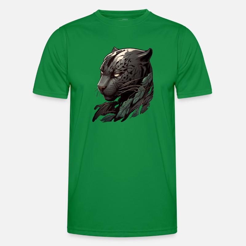 Kopf eines dunklen Panthers - Männer Funktions-T-Shirt - Kelly Green