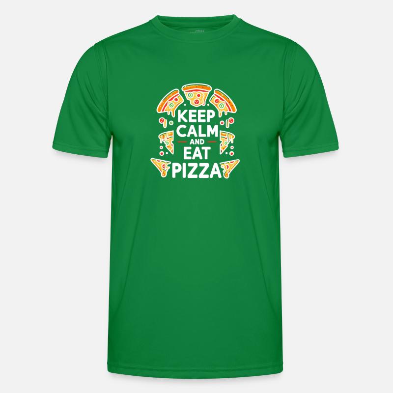 Keep Calm and Eat Pizza - Men's Functional T-Shirt - kelly green