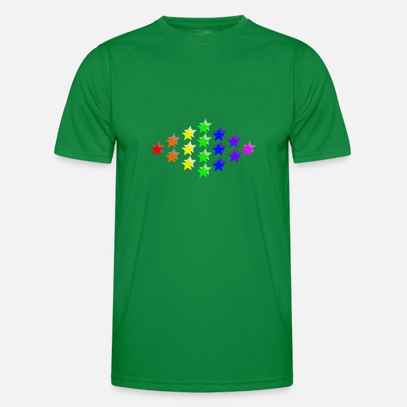 Sterne bunt Regenbogen Geschenkidee Männer Funktions-T-Shirt