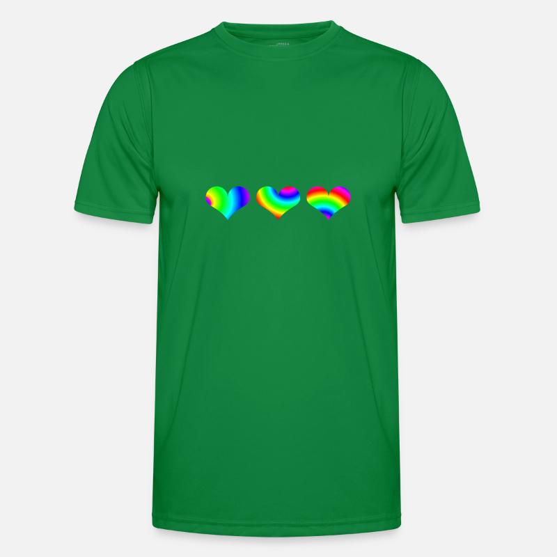 Herzen bunt Geschenkidee Regenbogen Herzchen - Männer Funktions-T-Shirt - Kelly Green