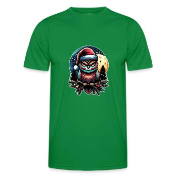 Kleine Weihnachtseule im Winterwald Weihnachtswald - Männer Funktions-T-Shirt - Kelly Green - Vorne - AI Model Male 178 dark (178cm)