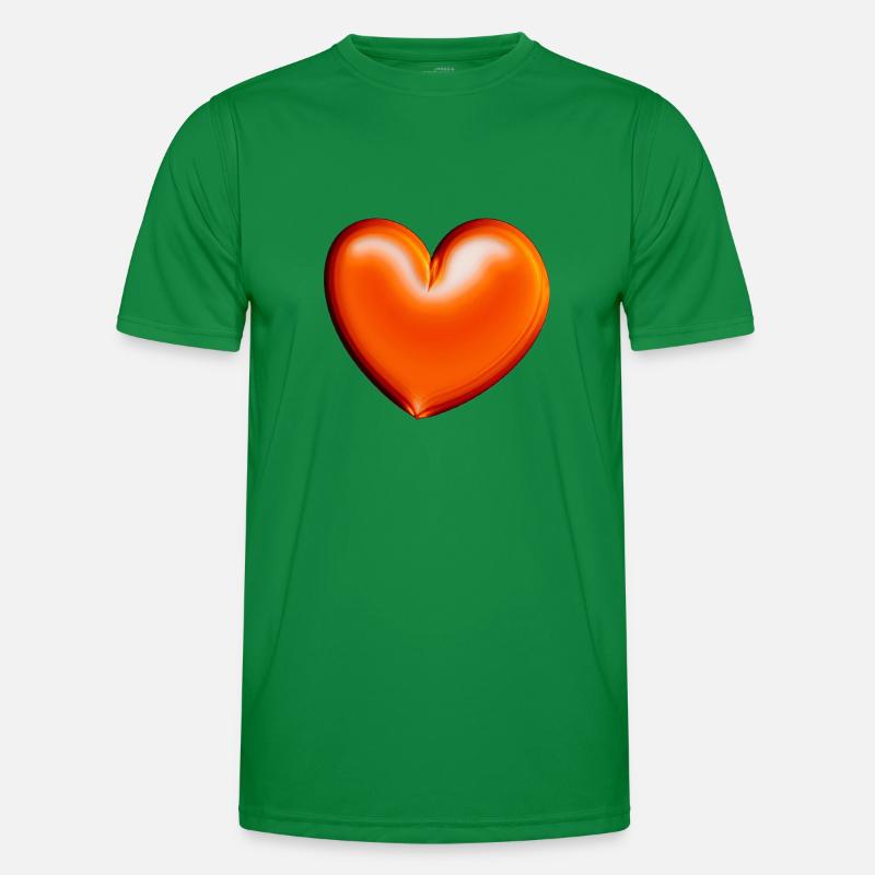 Herz orange rot Geschenkidee - Männer Funktions-T-Shirt - Kelly Green