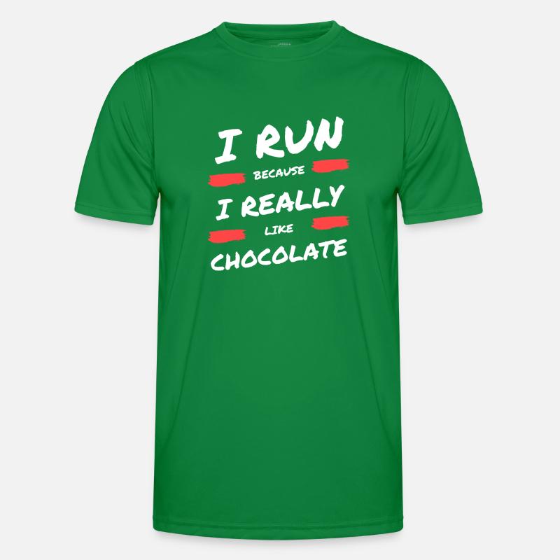 Je cours parce que j’aime beaucoup le chocolat T-shirt sport Homme