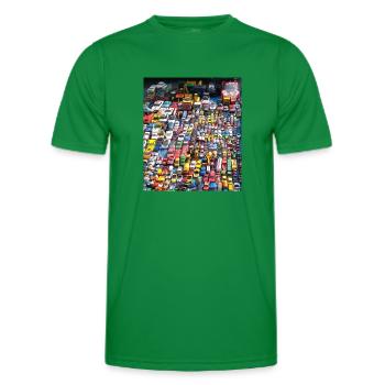 Exposition de voitures rétro - T-shirt sport Homme - vert - Devant - AI Model Male 178 dark (178cm)