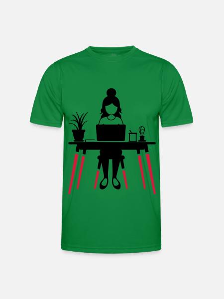 Learning Woman Computer Job - Men's Functional T-Shirt - kelly green