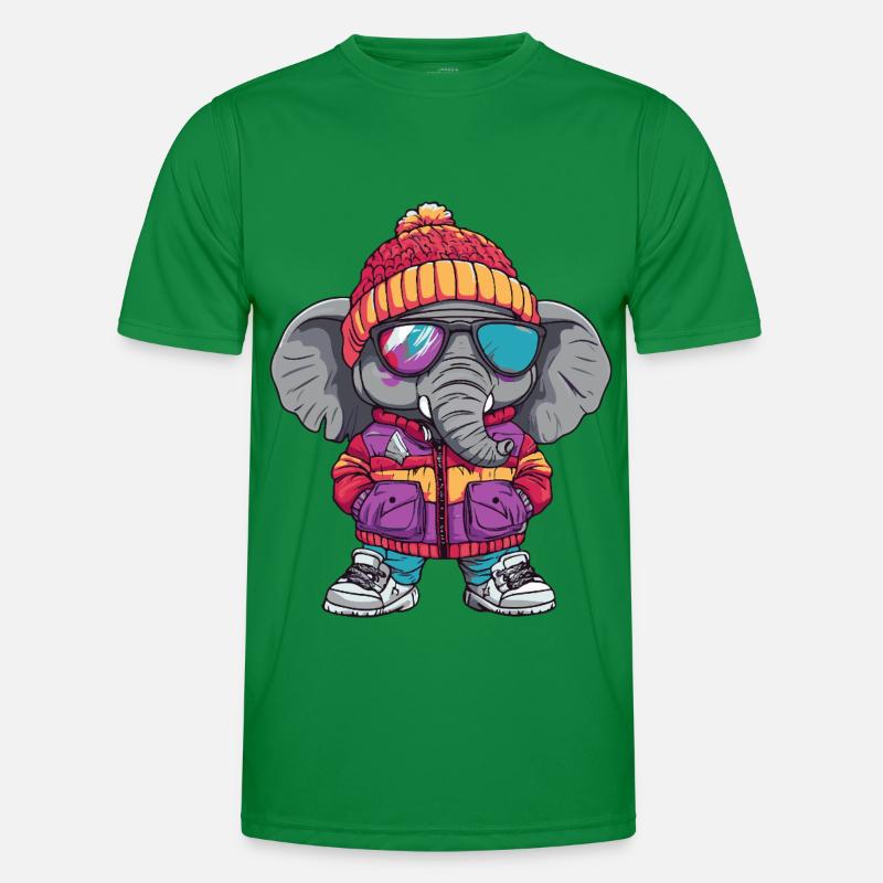 Elephant Cool Comic - Men's Functional T-Shirt - kelly green