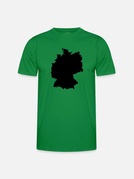 Germany, outlined, shade, outline, Germany, - Men's Functional T-Shirt - kelly green