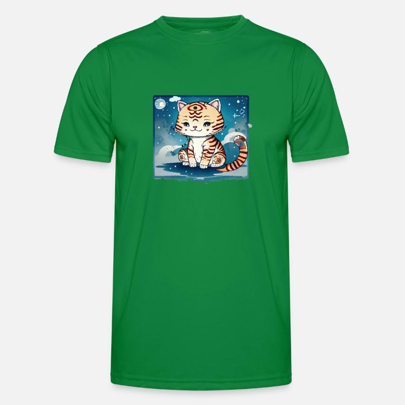 A cat design that couldn't be sweeter. - Men's Functional T-Shirt - kelly green