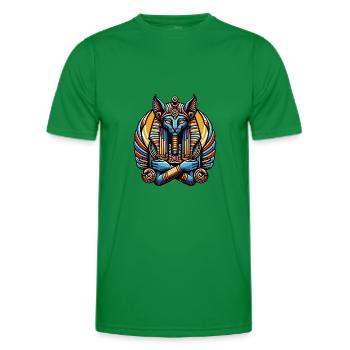 Chat dans le style du pharaon égyptien - T-shirt sport Homme - vert - Devant - AI Model Male 178 dark (178cm)