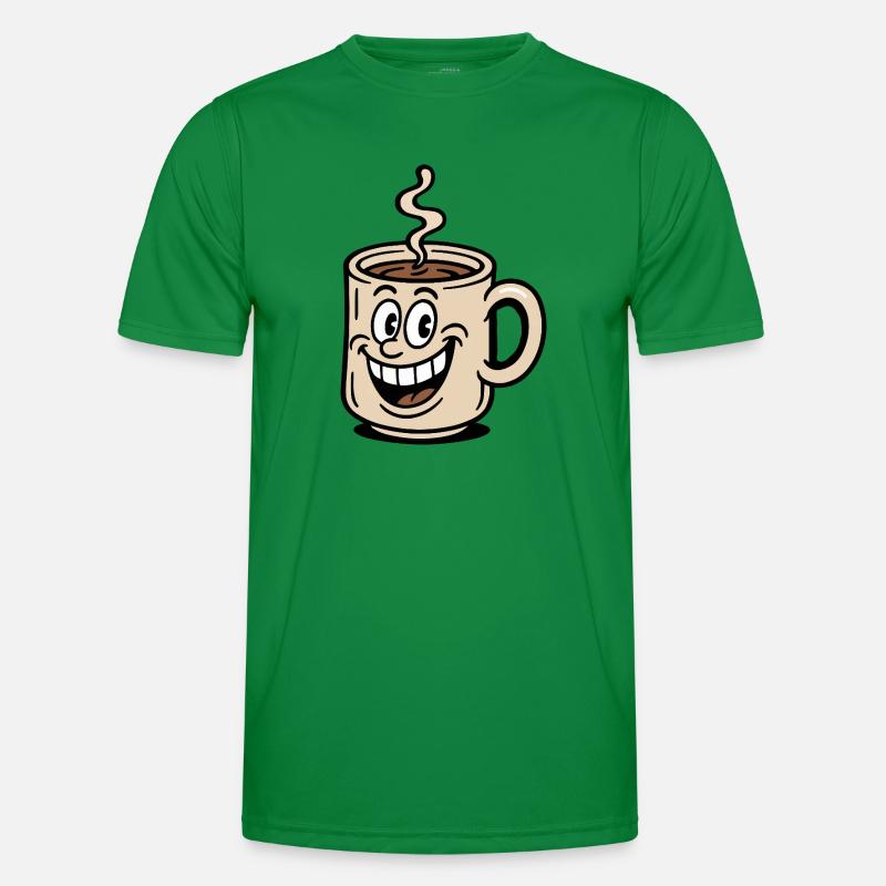 Coffee Cup Comic - Men's Functional T-Shirt - kelly green