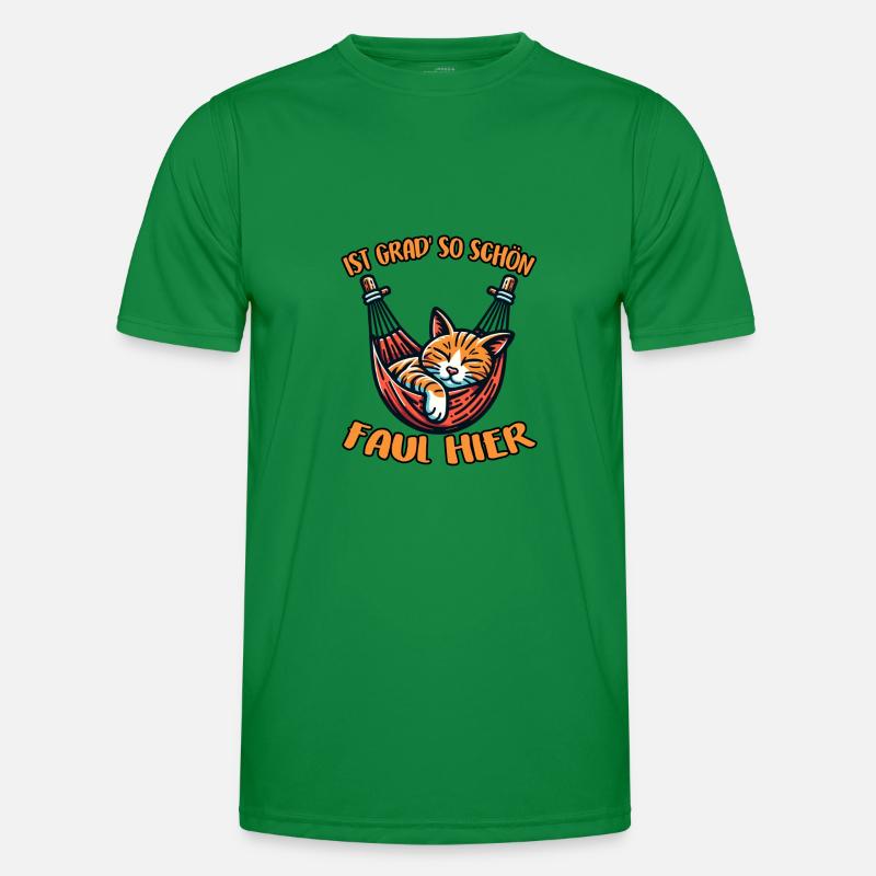 Süße Katze immer mit der Ruhe - Kätzchen schläft Männer Funktions-T-Shirt
