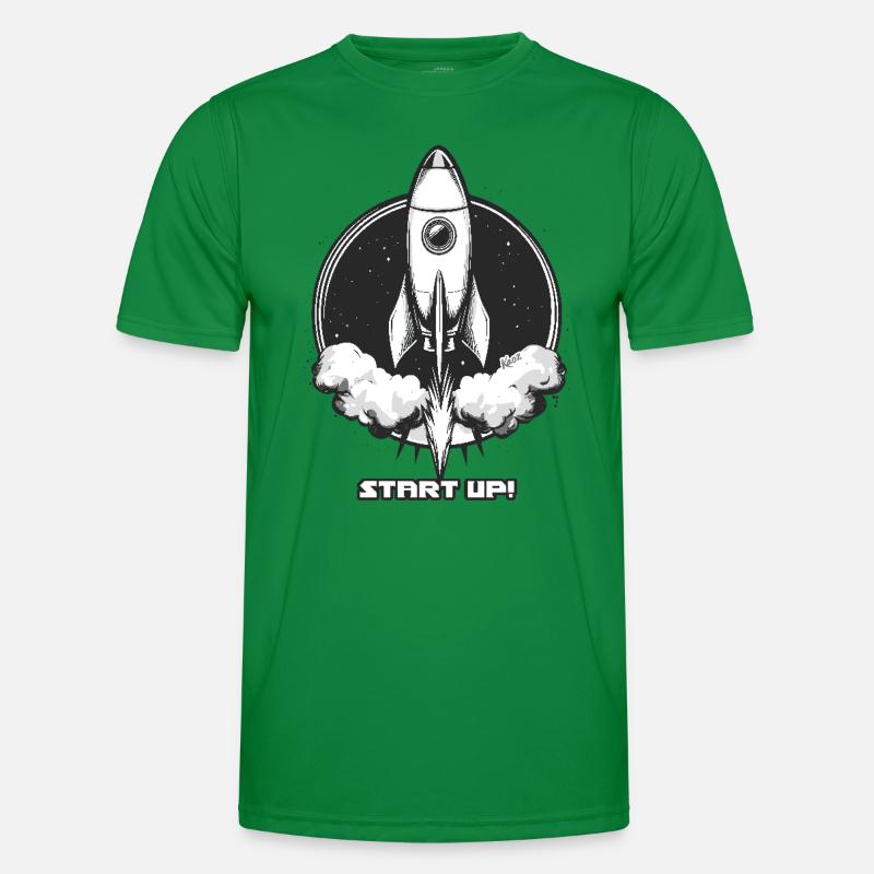 Start-up Rakete Männer Funktions-T-Shirt
