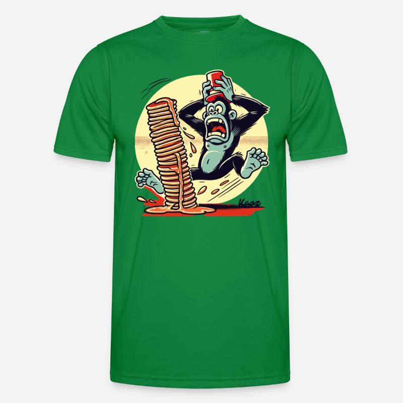 Pancake monkey – chaos with syrup - Men's Functional T-Shirt - kelly green