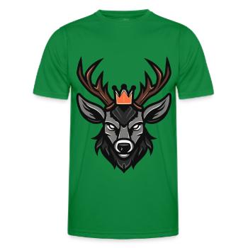 Deer Head Crown - Men's Functional T-Shirt - kelly green - Front - AI Model Male 178 dark (178cm)