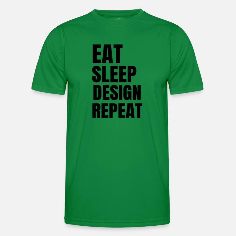 Manger la conception du sommeil Répéter T-shirt sport Homme