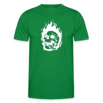 Burning Skull - Men's Functional T-Shirt - kelly green - Front - AI Model Male 178 dark (178cm)