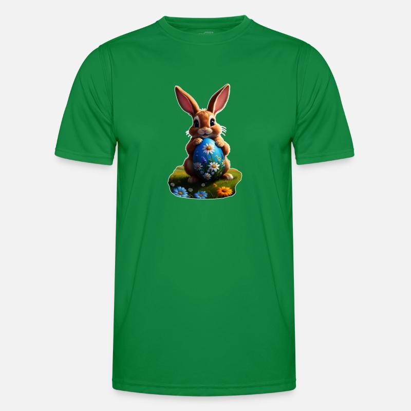 Easter Bunny with Egg, Oval Men's Functional T-Shirt