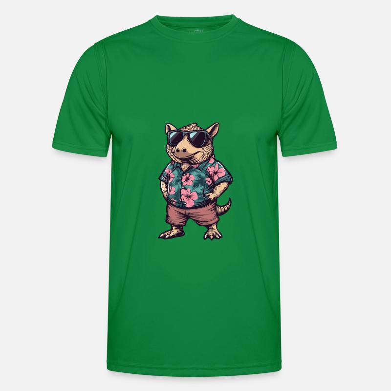Armadillo Comic Holiday - Men's Functional T-Shirt - kelly green
