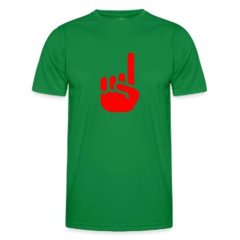 Index finger red - Men's Functional T-Shirt - kelly green - Front - AI Model Male 178 dark (178cm)