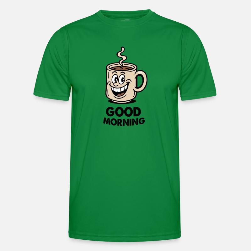 Coffee Cup Comic - Men's Functional T-Shirt - kelly green