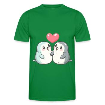 Robbe Tier Paar Liebe - Männer Funktions-T-Shirt - Kelly Green - Vorne - AI Model Male 178 dark (178cm)