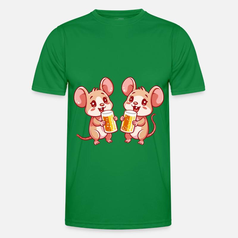 Maus Comic Bier Lustig Saufen Männer Funktions-T-Shirt
