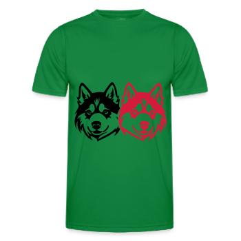 Tête de chien Akita - T-shirt sport Homme - vert - Devant - AI Model Male 178 dark (178cm)