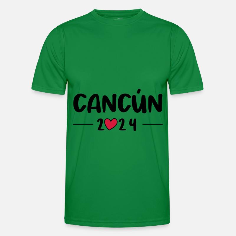 Cancun 2024 Herz Reise - Männer Funktions-T-Shirt - Kelly Green