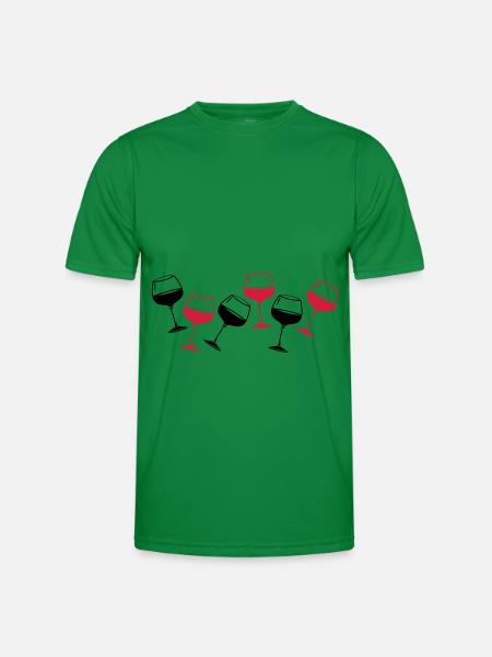 Wine Red Wine Glass - Men's Functional T-Shirt - kelly green