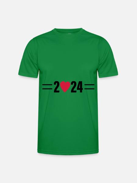 2024 Heart - Men's Functional T-Shirt - kelly green