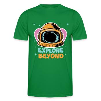Space Astronaut - Explore Beyond - Men's Functional T-Shirt - kelly green - Front - AI Model Male 178 dark (178cm)